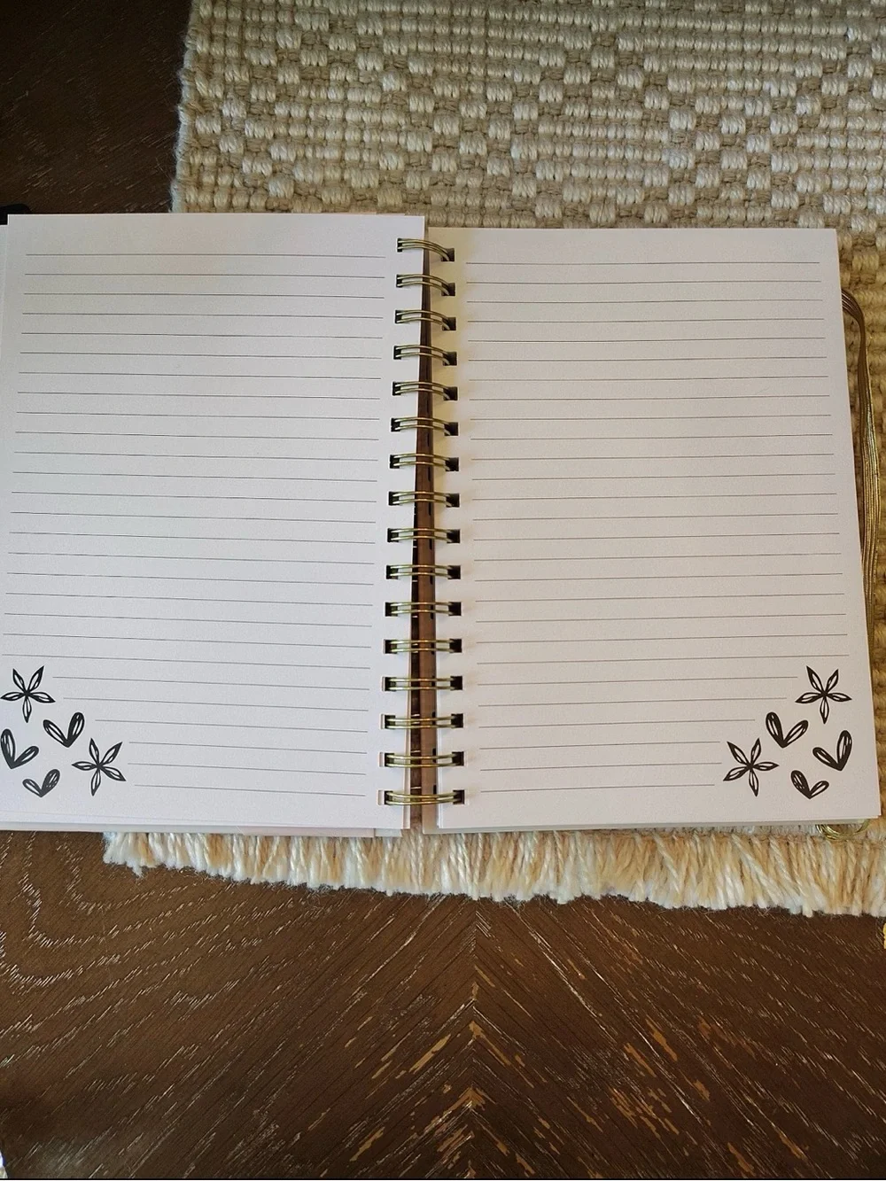 Gold Pearl Top Ballpoint Pen & Floral Pink Notebook journal